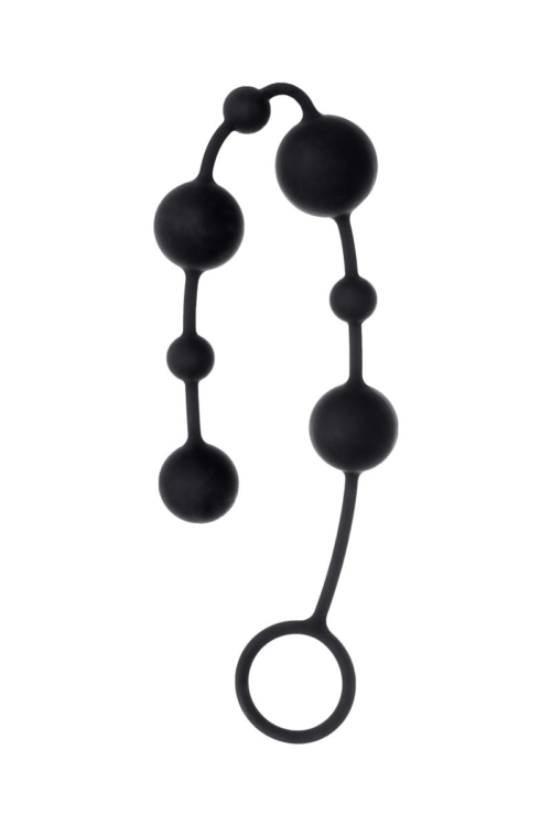 Черная анальная цепочка A-toys с шариками - 35,9 см. - 5