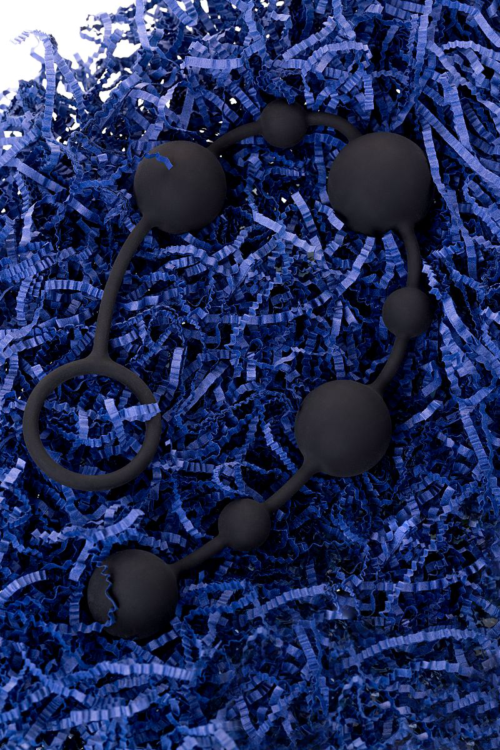 Черная анальная цепочка A-toys с шариками - 35,9 см. - 10