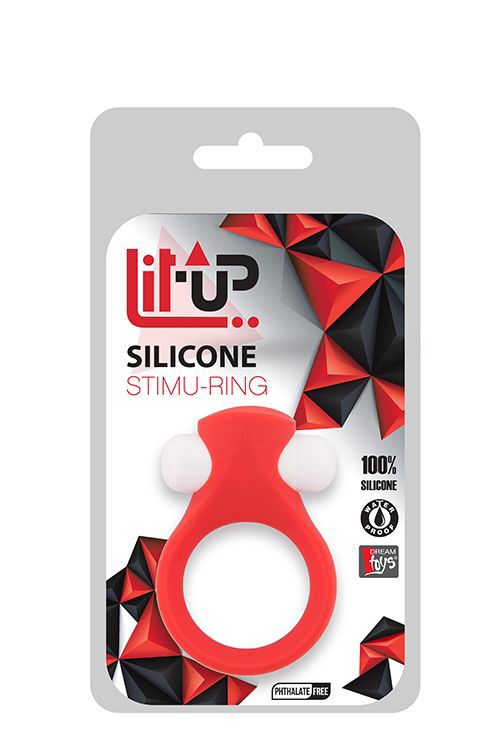 Красное эрекционное кольцо LIT-UP SILICONE STIMU RING 2 - 1