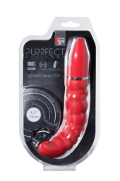 Красный гнущийся анальный вибратор PURRFECT SILICONE DELUXE 5.5INCH - 14 см. - 2