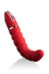 Красный гнущийся анальный вибратор PURRFECT SILICONE DELUXE 5.5INCH - 14 см. - 1