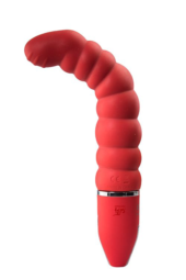 Красный гнущийся анальный вибратор PURRFECT SILICONE DELUXE 5.5INCH - 14 см. - 0