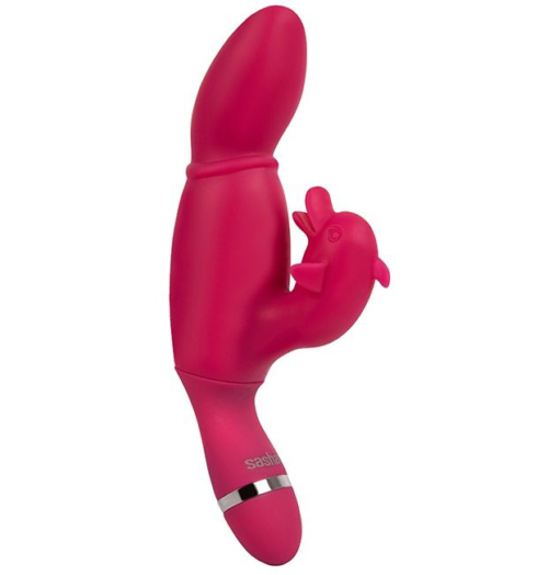 Вибратор со стимулятором клитора SASHAY VIBRATOR DOLPHIN - 17,5 см. - 0