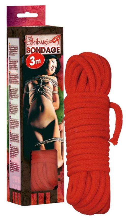 Красная веревка для бандажа - 3 м. - 0