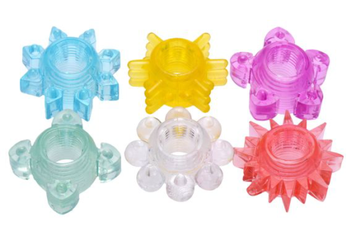 Набор из 6 разноцветных эрекционных колец Enhance 6 Piece Cock Ring Set - 0