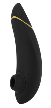 Чёрный бесконтактный клиторальный стимулятор Womanizer Premium - 0