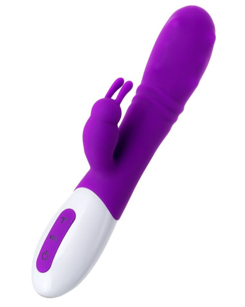 Фиолетовый вибратор JOS TATY с пульсирующими шариками - 21,5 см. - 0