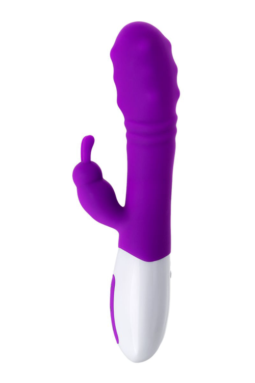 Фиолетовый вибратор JOS TATY с пульсирующими шариками - 21,5 см. - 3