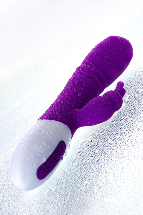 Фиолетовый вибратор JOS TATY с пульсирующими шариками - 21,5 см. - 15