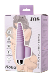 Нежно-розовая вибронасадка на палец для анальной стимуляции JOS NOVA - 9 см. - 6