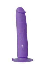 Фиолетовый вибратор-реалистик на присоске PURRFECT SILICONE ONE TOUCH - 20,5 см. - 0