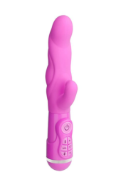 Розовый вибратор с клиторальным стимулятором INSTYLE DUO VIBRATOR 5.5INCH - 14 см. - 0