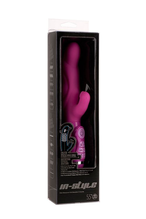 Розовый вибратор с клиторальным стимулятором INSTYLE DUO VIBRATOR 5.5INCH - 14 см. - 1