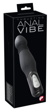 Чёрный анальный вибратор Thrusting Anal Vibe - 23,5 см. - 2