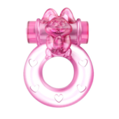 Розовое эрекционное кольцо с вибрацией Ring - 0