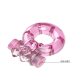 Розовое эрекционное кольцо с вибрацией Ring - 5
