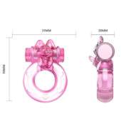 Розовое эрекционное кольцо с вибрацией Ring - 3