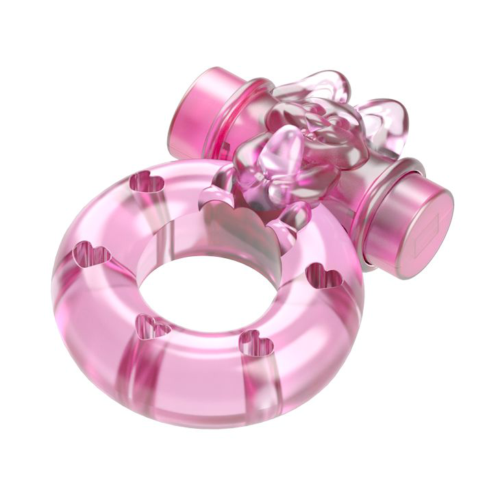 Розовое эрекционное кольцо с вибрацией Ring - 2