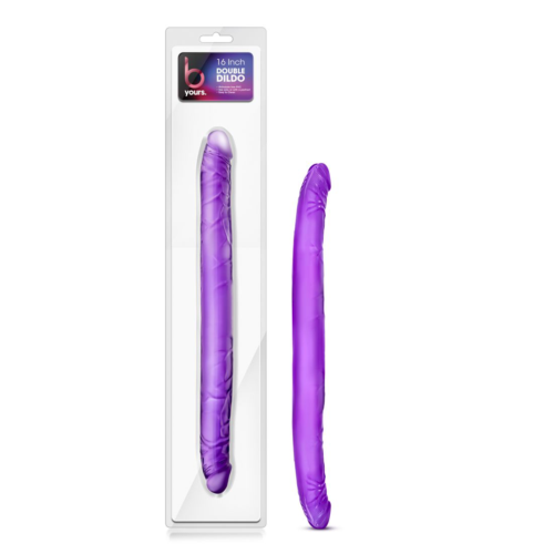 Фиолетовый двусторонний фаллоимитатор B Yours 16 Double Dildo - 40,6 см. - 3