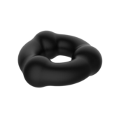 Черное эрекционное кольцо с 3 шариками - 2