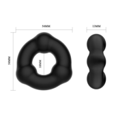Черное эрекционное кольцо с 3 шариками - 3