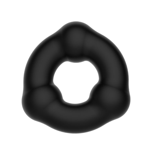 Черное эрекционное кольцо с 3 шариками - 0