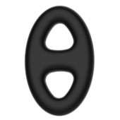 Чёрное эрекционное кольцо с петлёй для мошонки - 0