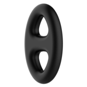 Чёрное эрекционное кольцо с петлёй для мошонки - 1