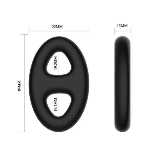 Чёрное эрекционное кольцо с петлёй для мошонки - 2