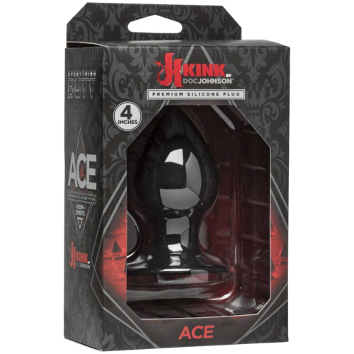 Чёрная анальная пробка Kink Ace Silicone Plug 4 - 10,16 см. - 1