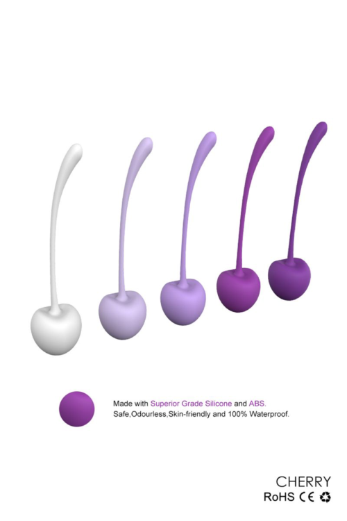 Набор из 5 вагинальных силиконовых шариков S-HANDE CHERRY - 9