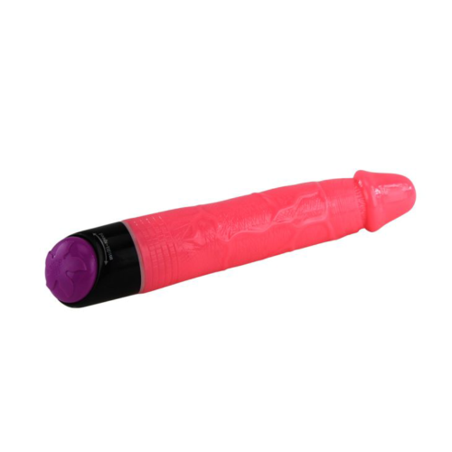 Тёмно-розовый вибратор-реалистик - 23,8 см. - 1