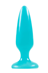 Голубая, светящаяся в темноте пробка Firefly Pleasure Plug Small - 10,1 см. - 1