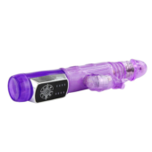 Фиолетовый ротатор с возвратно-поступательными движениями и клиторальным стимулятором - 24 см. - 1