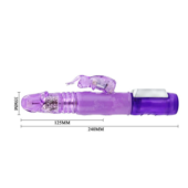 Фиолетовый ротатор с возвратно-поступательными движениями и клиторальным стимулятором - 24 см. - 2