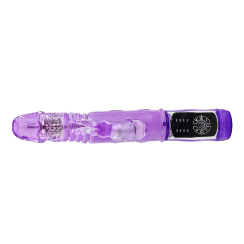 Фиолетовый ротатор с возвратно-поступательными движениями и клиторальным стимулятором - 24 см. - 5