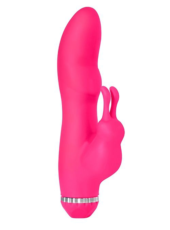 Розовый вибратор с клиторальным стимулятором PURRFECT SILICONE DELUXE RABBIT - 19 см. - 0