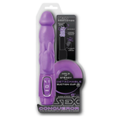 Фиолетовый реалистичный вибратор SEX CONQUEROR SPIRAL MOTION DUO VIBE - 21 см. - 1