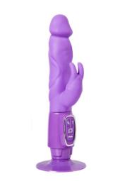 Фиолетовый реалистичный вибратор SEX CONQUEROR SPIRAL MOTION DUO VIBE - 21 см. - 0