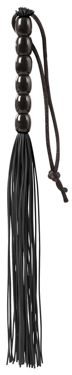 Чёрная мини-плеть из резины Rubber Mini Whip - 22 см. - 0