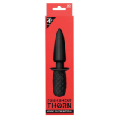 Черная анальная пробка с ручкой PUNISHMENT THORN SILICONE BUTT PLUG - 1