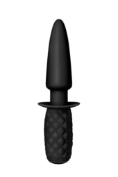 Черная анальная пробка с ручкой PUNISHMENT THORN SILICONE BUTT PLUG - 0