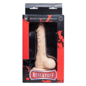 Телесный фаллоимитатор на присоске REALSTUFF REALISTIC DONG 7INCH - 17,8 см. - 1