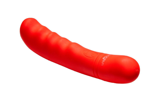 Красный вибратор Rhea для стимуляции G-точки - 18 см. - 1