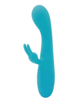 Голубой вибратор Naya с клиторальным отростком - 18,3 см. - 0