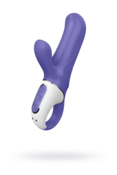 Фиолетовый вибратор Satisfyer Vibes Magic Bunny с клиторальным отростком - 17,6 см. - 0