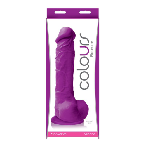 Фиолетовый фаллоимитатор Colours Pleasures на присоске - 25 см. - 1