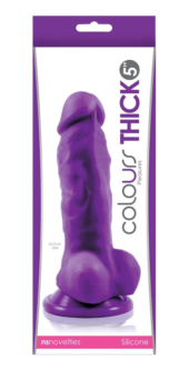 Фиолетовый фаллоимитатор Pleasures Thick 5 Dildo - 18,3 см. - 1