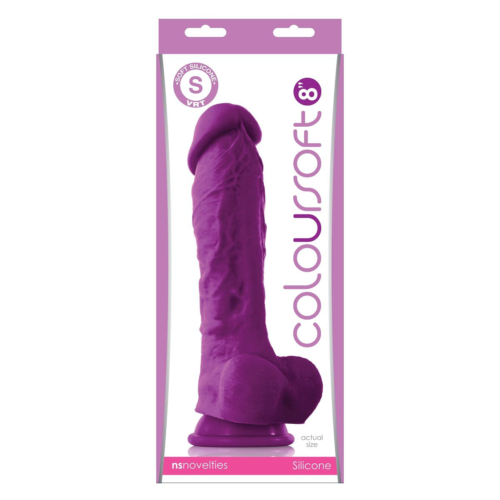 Фиолетовый фаллоимитатор на присоске ColourSoft 8 Soft Dildo - 23,5 см. - 1