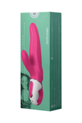Ярко-розовый вибратор Satisfyer Vibes Mr. Rabbit с клиторальным отростком - 22,1 см. - 6